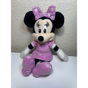 Disney Minnie Mouse Plush 11" Sparkly Bow & Shoes Stuffed Animal